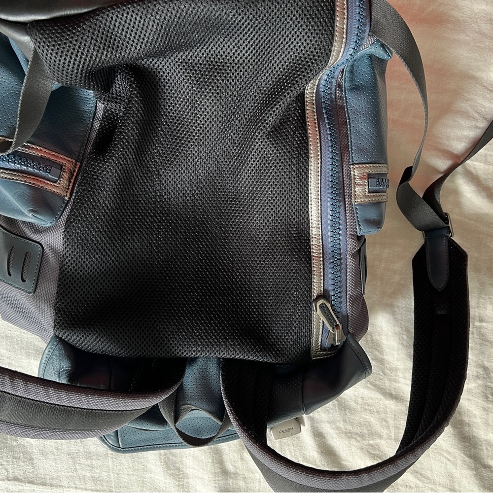 Coach Blue and Black TERRAIN TREK Leather Backpack - Picture 9 of 11